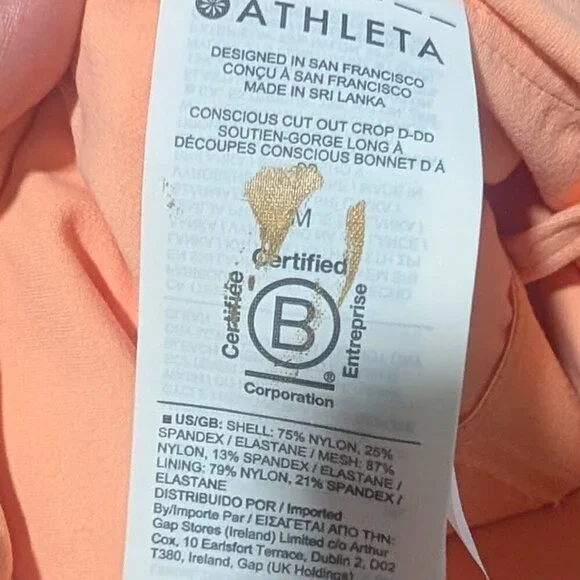 Athleta | Conscious Crop Cut Out Bra In Bright Peach (D-DD cup) - Picture 9 of 12